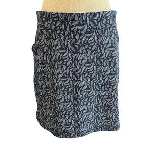 Peter Millar Womens Blue Leaf Pattern with Pockets Golf Skirt L